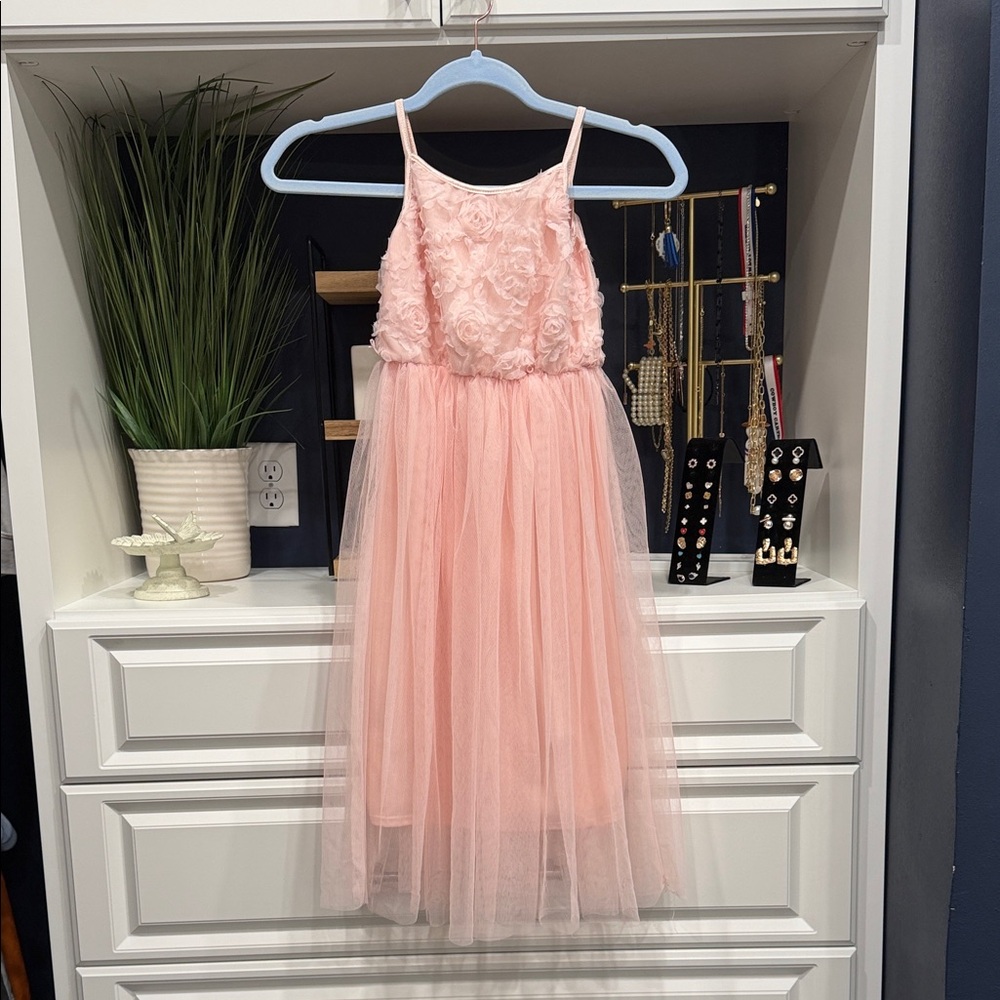 Elegant Pink Kids Dress Size 7 Made in USA